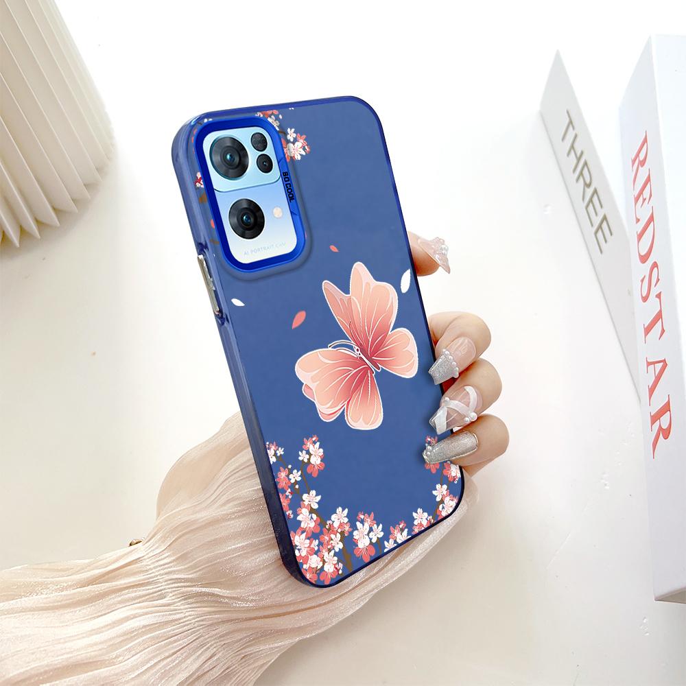 Painted Pattern Colorful Sliver Double Sided Hard Shell Shockproof Anti-fall Phone Casing for OnePlus OPPO Reno Realme
