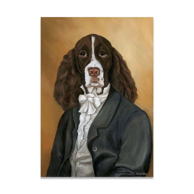 Animale amuzante Portret Postere și imprimeuri Pictură pe pânză pe perete Artă Câine, Capră Gentleman Poză pentru sufragerie Decor fără cadru