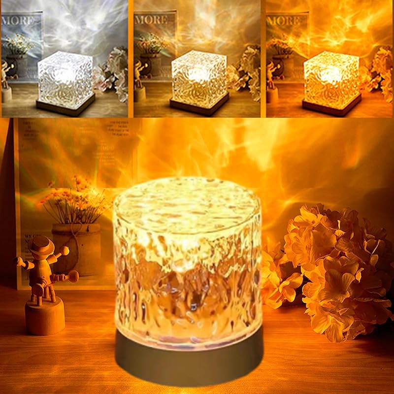 Water Projector Light, LED Water Ripple Aurora, Luminorthe Cube Lamp, LED Water Ripple Northern Aurora Projector, Ocean Aura Water Lamp, 16-Color