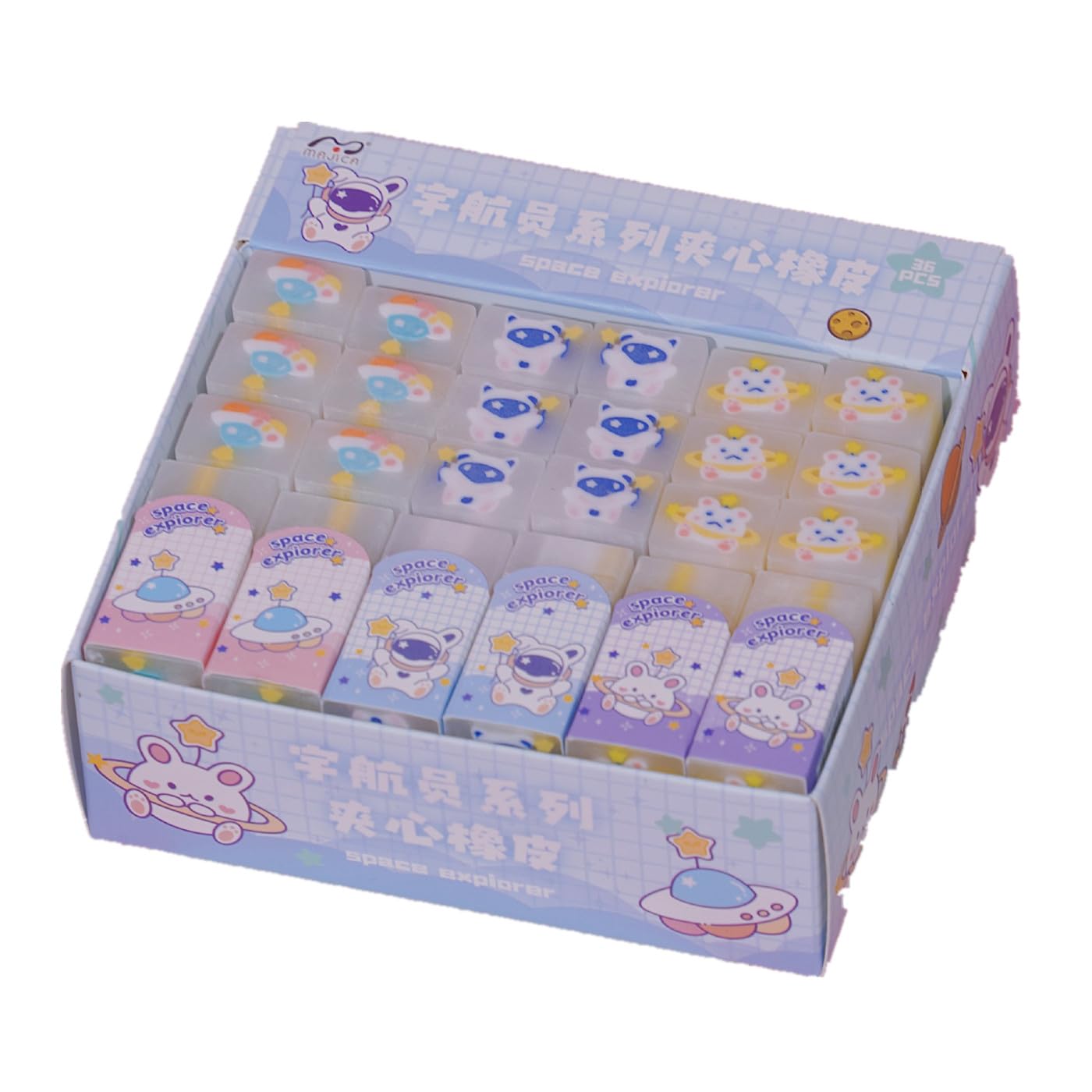 

Bethany Home Ластики Набор из 36 штук 3 Мини-ластика в форме космонавта Милые ластики для карандашей для детской вечеринки, школьных принадлежностей, школьных креативных игрушек