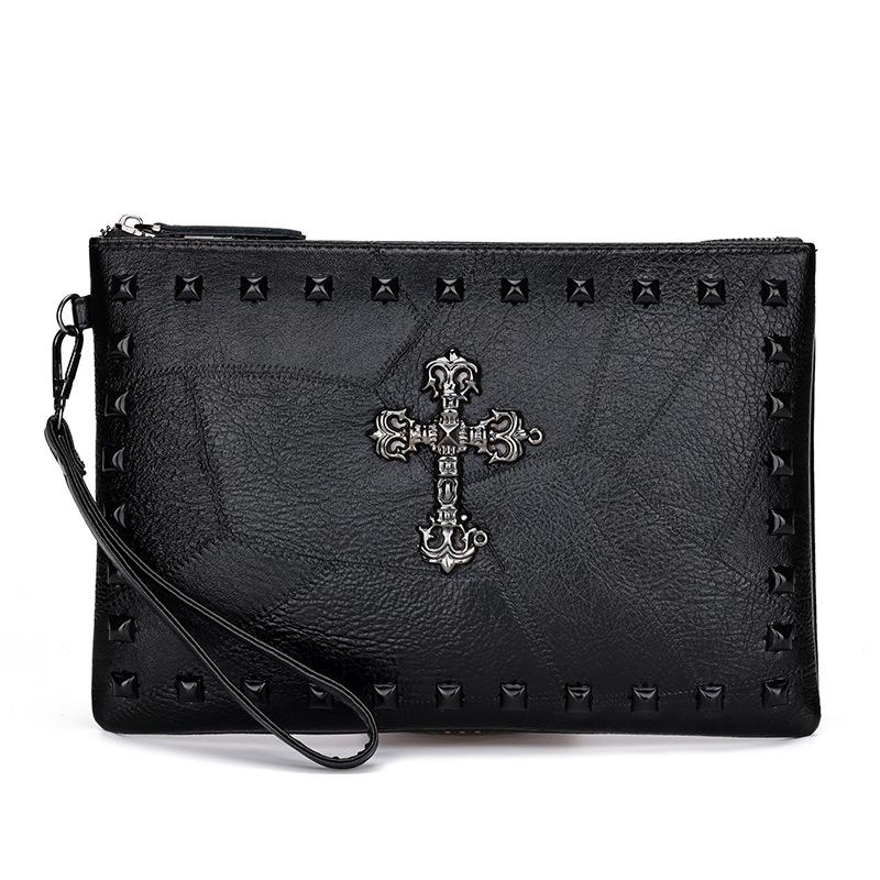 

Новый уличный тренд мягкий клатч сумка-прорыв ручная сумка сумка через плечо заклепки модный мужской кошелек