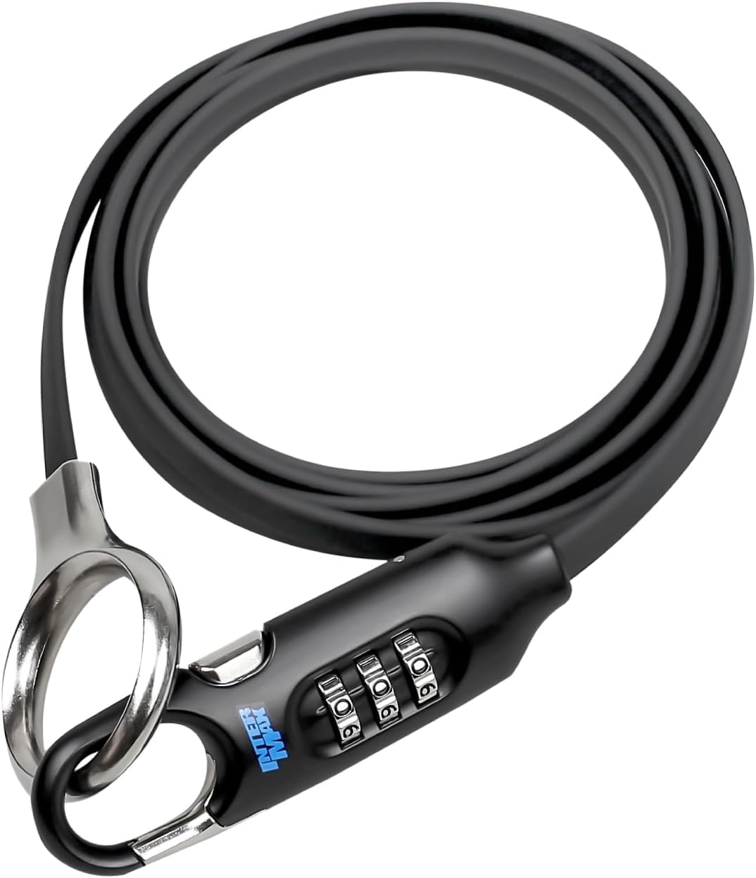 

INTERMAX Bicycle Combination Type PIN Code Road Bike Cable Wire THE Lock, [Long 1800mm, Anti-Theft, Setting] Lock, Compact, Portable, Lightweight, чёрный