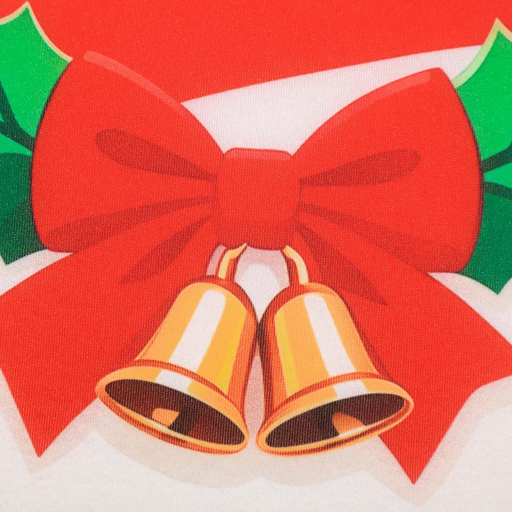 New Christmas cane candy stripe print sponge hat bell bow print Christmas clothing