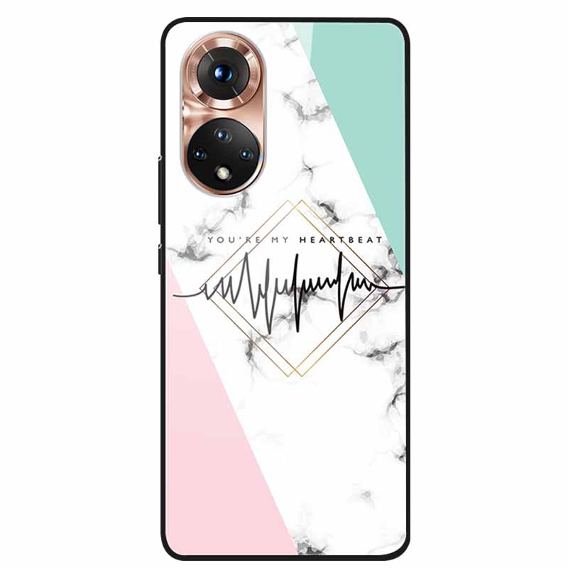 For Honor 50 Case Marble Tempered Glass Back Cover Hard Case For Huawei Honor 50 Pro Phone Cases NTH-AN00 NTH-NX9 Fundas Coque