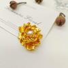 1Pcs Lady Charming Elegant Plants Office Party Trendy Brooch Pins Gold-color Peony Flower Brooches For Women Gifts