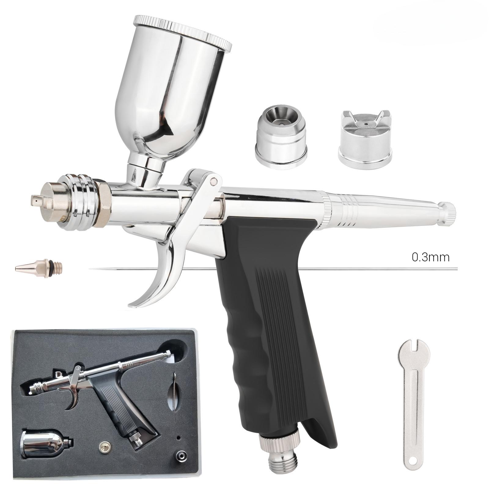 

Аэрограф с пистолетной рукояткой двойного действия с гравитационной подачей, триггерный вентиляторный распылитель, аэрограф 0,3 мм/0,5 мм, 15 куб. см, емкости для жидкостей для модели автомобиля своими руками