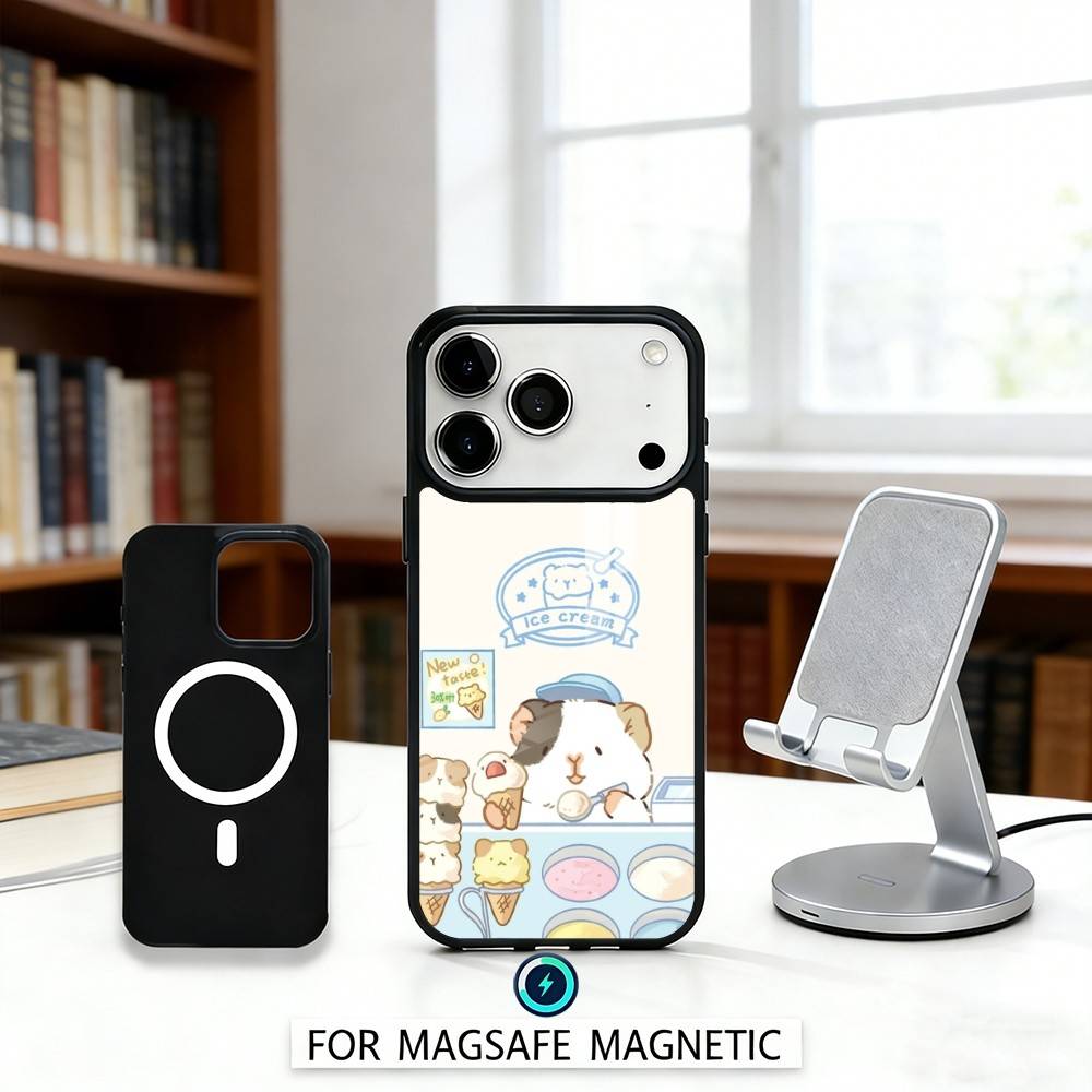 H-Healing Guinea Pig Phone Case For iPhone17,16,15,14,13,12,Pro,Max,Magnetic For Magsafe Wireless Charging