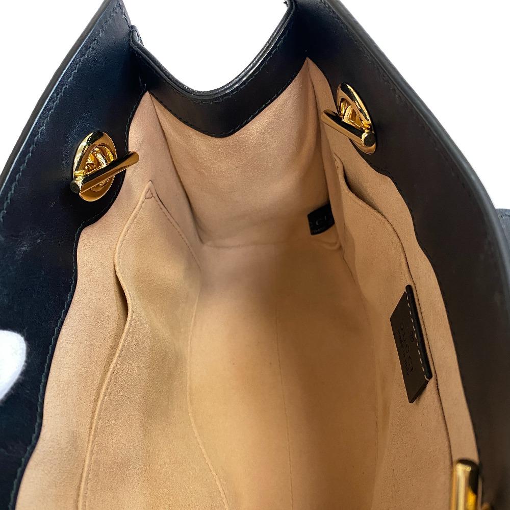GUCCI 498156 Small Chain GG Supreme Be leather Padlock Shoulder Bag beige leather Women Used