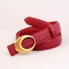 Womens Vintage Leather Belt Gold Buckle Dresses Jeans Fashion Accessory