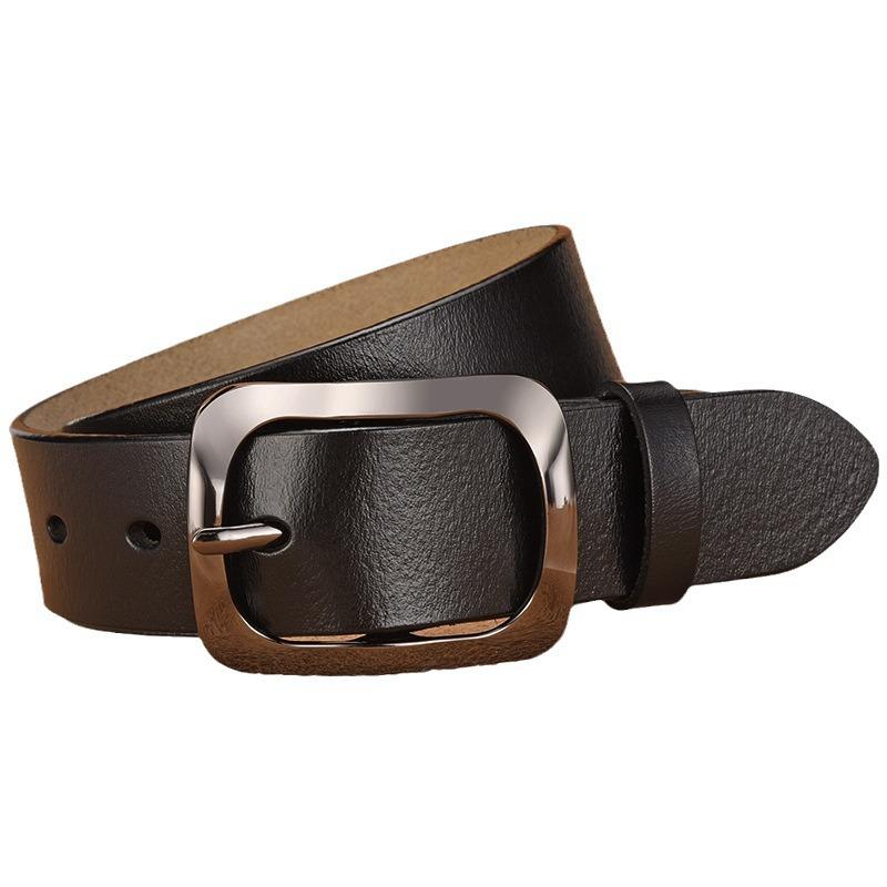 Retro Men'S Pin Buckle Pure Cowhide Belt Irregular Personalized Button Head Simple Trend