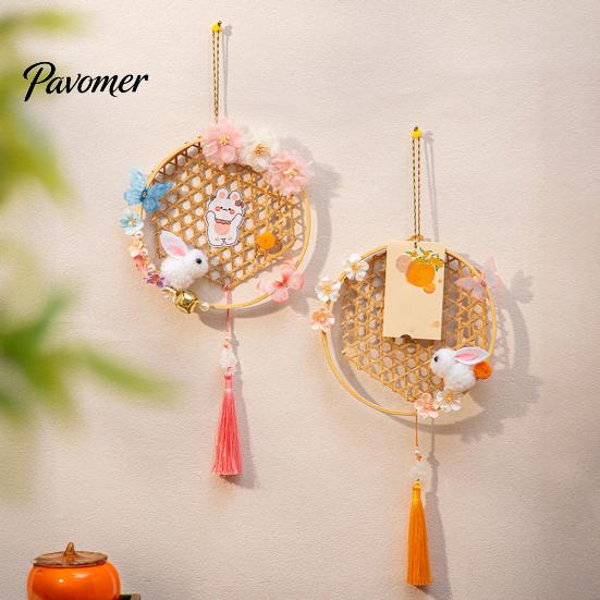 Nature Bamboo Weaving Ornaments Chinese New Year DIY Woven Lantern Making Kit for Kids Parent Child Activity Supplies Adults, Traditional Decorative