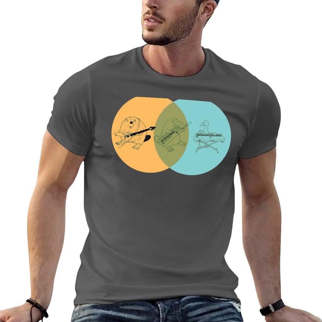 Keytar Platypus Venn Diagram  Ogb Tshirt Summer Holiday Casual Tee