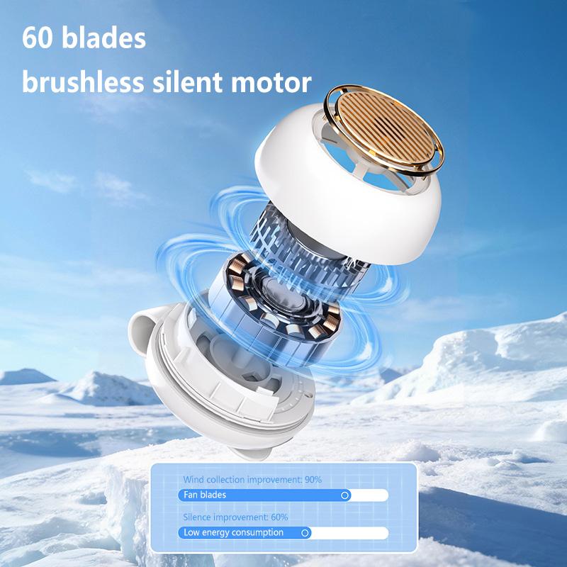 Portable Clip Fan Mini Bladeless Handheld Air Cooler Small Strong Wind Wearable Belt Fan USB Rechargeable Cooling Fan 2026