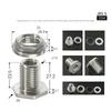 304 Stainless Steel Pipe Fitting Bulkhead Water Tank Connector Adapter Inner and Outer Wire Water Tank Joint