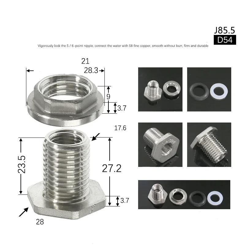304 Stainless Steel Pipe Fitting Bulkhead Water Tank Connector Adapter Inner and Outer Wire Water Tank Joint