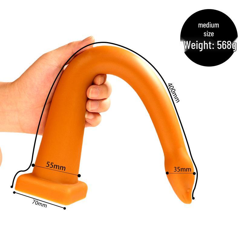 Dop Anal din Silicon Long Love cu Ventuză - Bici cu Mărgele Neregulate pentru Uz Erotic Adult