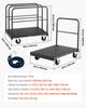 Drywall Cart Dolly, 816 Kg Load Capacity, 2-in-1 Steel Panel Truck Cart with 12.5 Mm Swivel Casters, 91.4 X 61 Cm Platform Truck with 4 Side Handrails