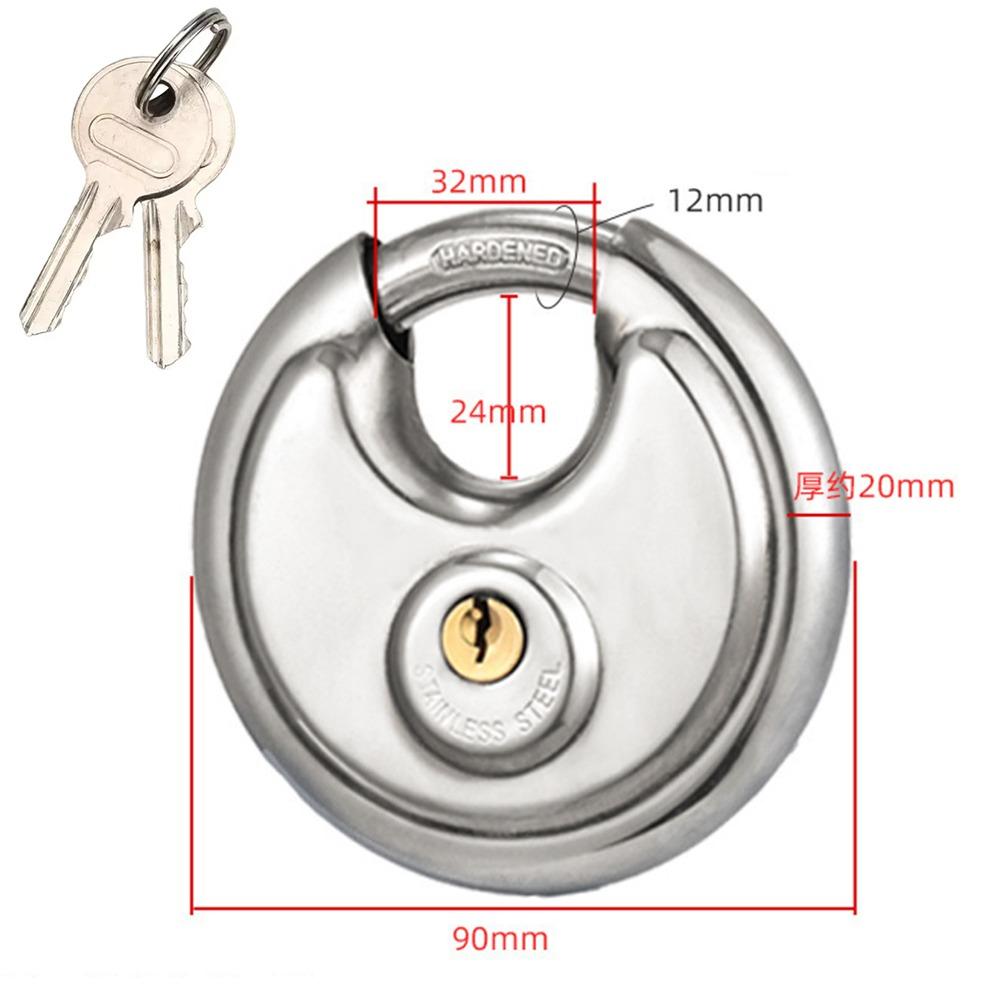 Compact Round Disc Lock Stainless Steel Security Lock Disc Locking Padlock  Carriage Door