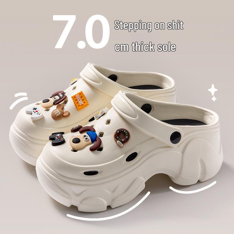 Women's Thick-Soled Non-Slip Height-Increasing Closed-Toe Sandals & Slippers - New Summer 2024 Beach Style