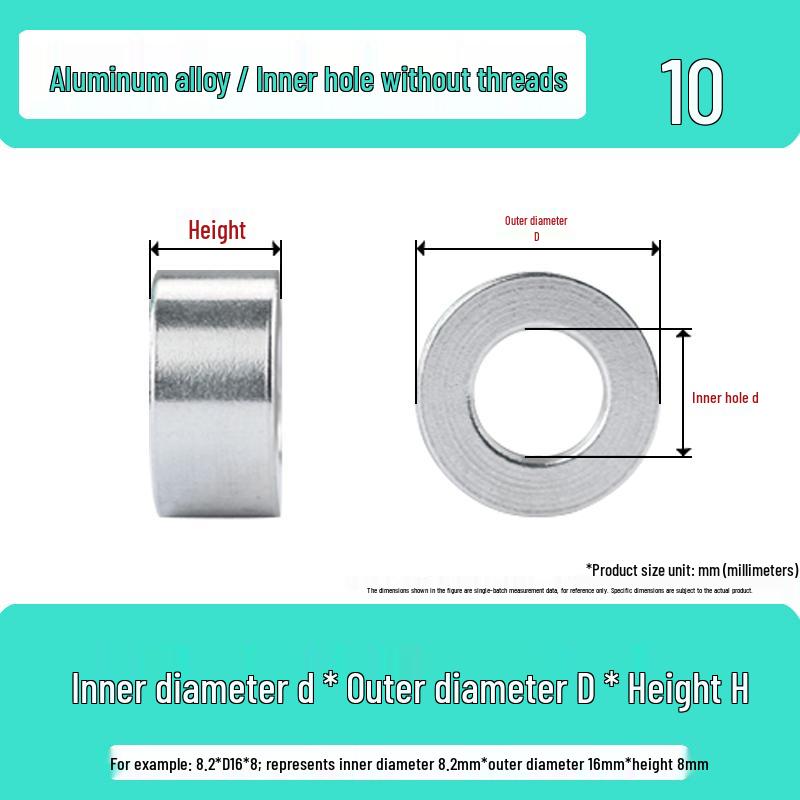 Dichtungs- und Buchsensatz aus Aluminiumlegierung - Verdickte Isoliersäule mit runden und flachen Unterlegscheiben (M6, M8, M10, M12)