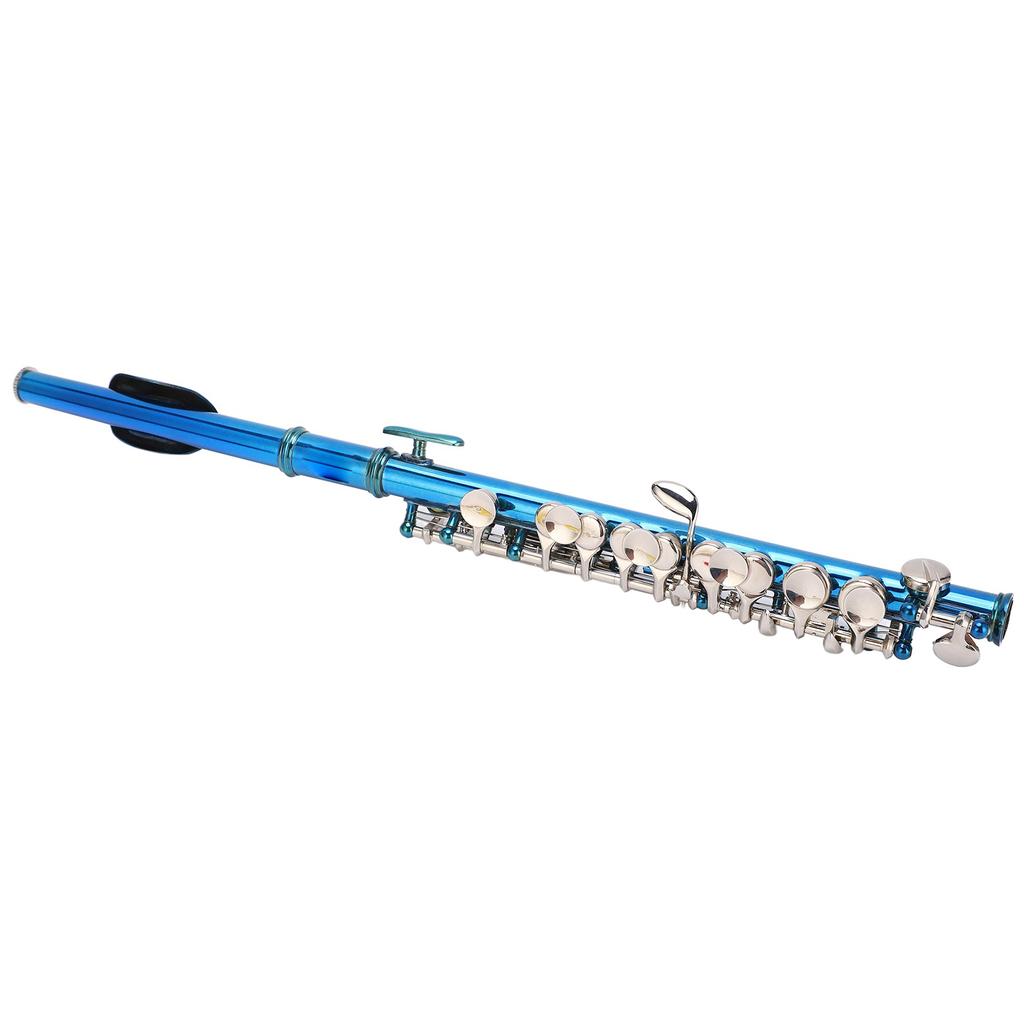 Piccolo Flute Cupronickel Blue +E Key French 6 Holes Piccolos Key Instrument for Beginner