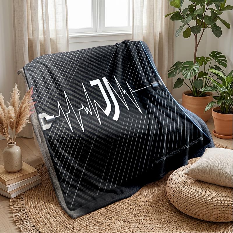 Coperta a tema Juventus FC Morbida coperta in flanella Coperta morbida tipo plaid Coperta accogliente per divano e letto per arredamento domestico