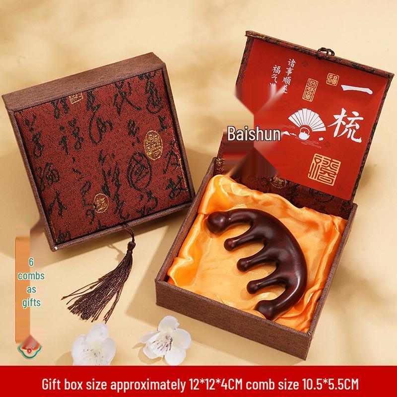 Chinese Sandalwood Comb Gift Set: Elegant Teacher's Birthday Souvenir for Girls