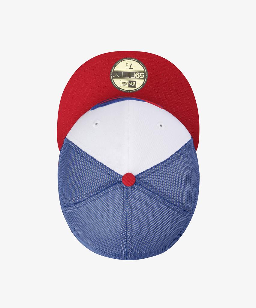 New Era Nfl Buffalo Bills Basic Mesh Fitted Cap Optic White/Scarlet 15131686