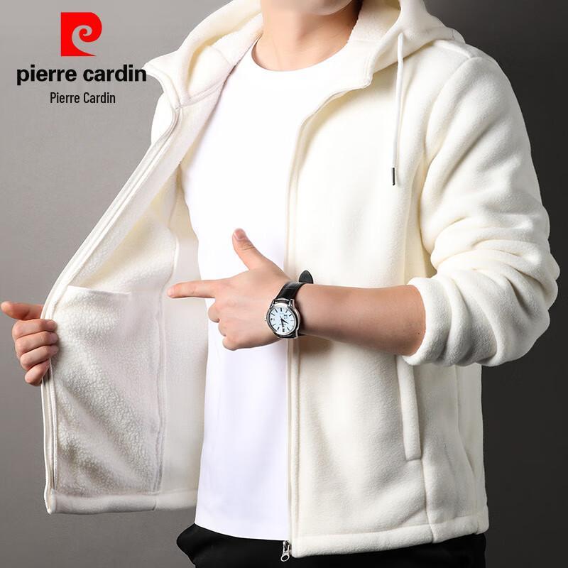 Pierre Cardin Herren Doppelseitiges Fleece Kapuzen-Sweatshirt mit Reißverschluss