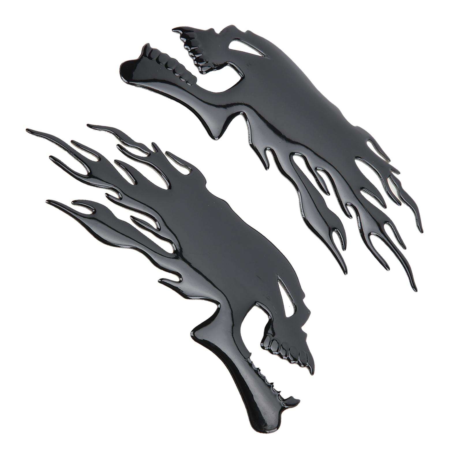 2 шт. Топливо   Наклейка 3D   Пламя Череп Декоративные наклейки для мотоцикла