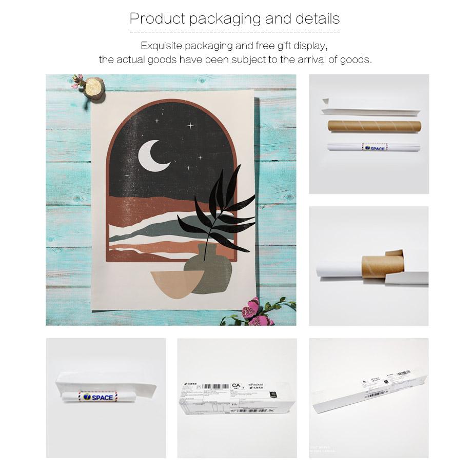 Boho Sun Moon Leaf Rainbow Geometry Landscape Wall Art Canvas Painting Abstract Posters And Prints Picture For Living Room Decor