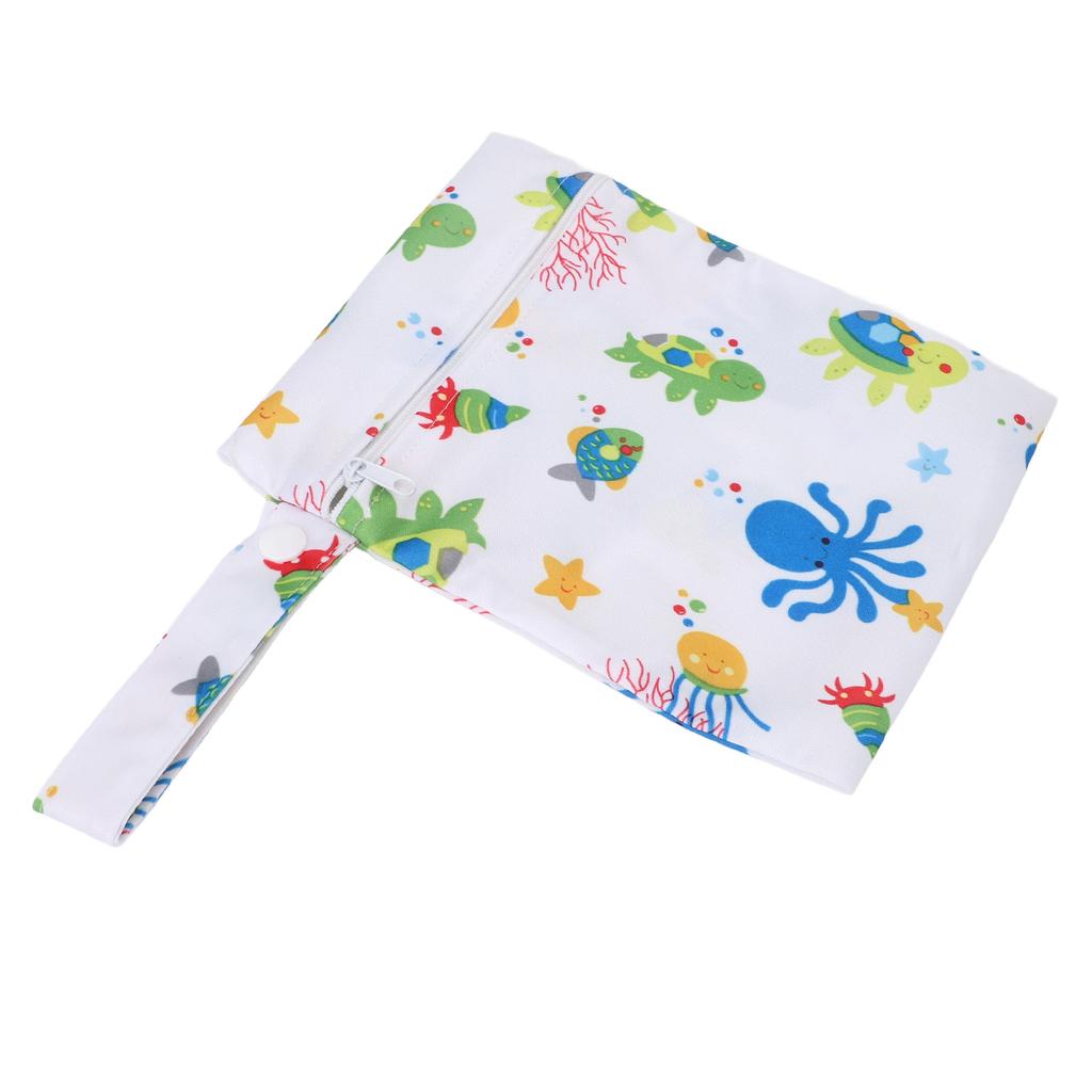 3pcs Wet Dry Bags for Diaper Bag Water Resistant Reusable Zipper Closure Snap Handle Printed Cloth Diaper Wet Dry Bags for Swimsuits Wet Clothes B17