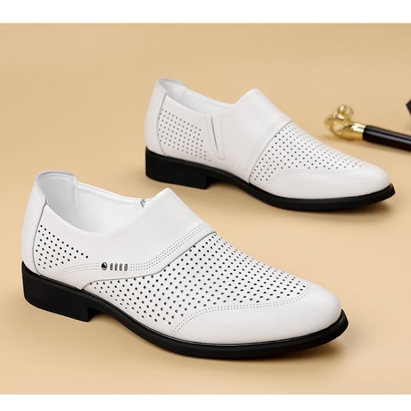 Spring Summer Shoes Men Brogues Black White Dress Business Shoes Brand Male Footwear Soft Breathable