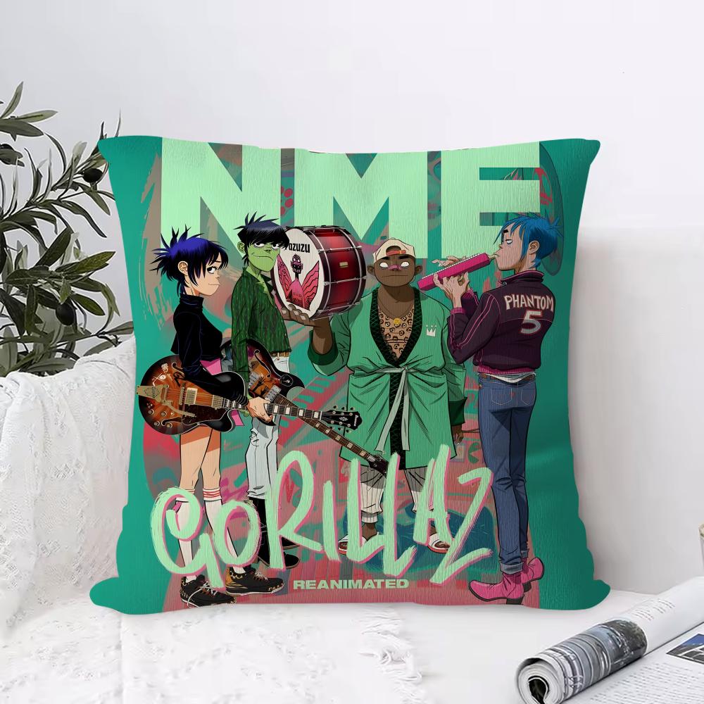 Music Prints G-Gorillaz Pillow Case Ultra Soft Skin Friendly Fabric Cloud Like Comfort & Concealed Zipper