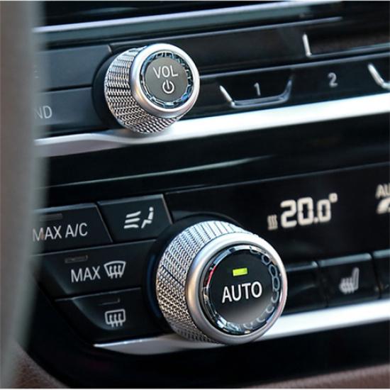 2018- BMW 5 6 7 G30 AC Climate Control Radio Volume Knob Silver Crystal | 3x | Front | Push Button | Durable