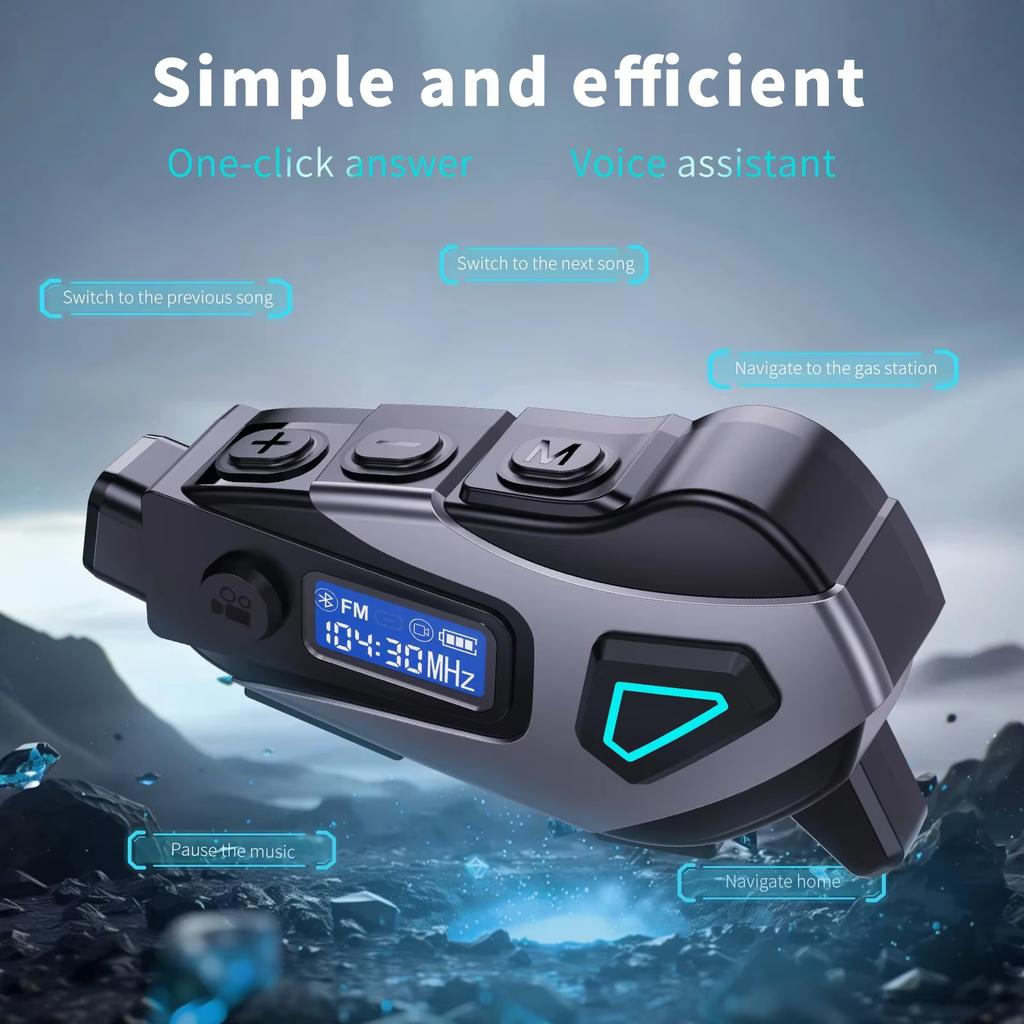 Motorcycle Helmet Bluetooth Headset 1080P Hd Driving Recorder Wireless Recorder Waterproof Stereo Fm Radio Motorcycle Recorder