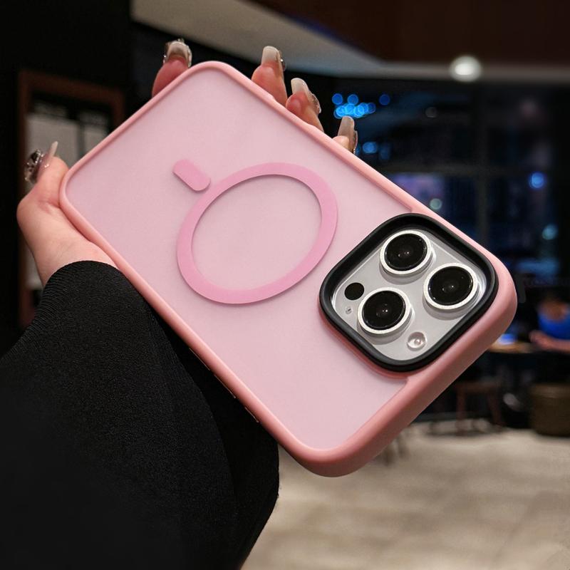 For iPhone 16 Phone Case Transparent Matte Magnetic For Magsafe 15 Pro Max Shockproof Cover For 14 Plus 13 12 11 Protection Capa
