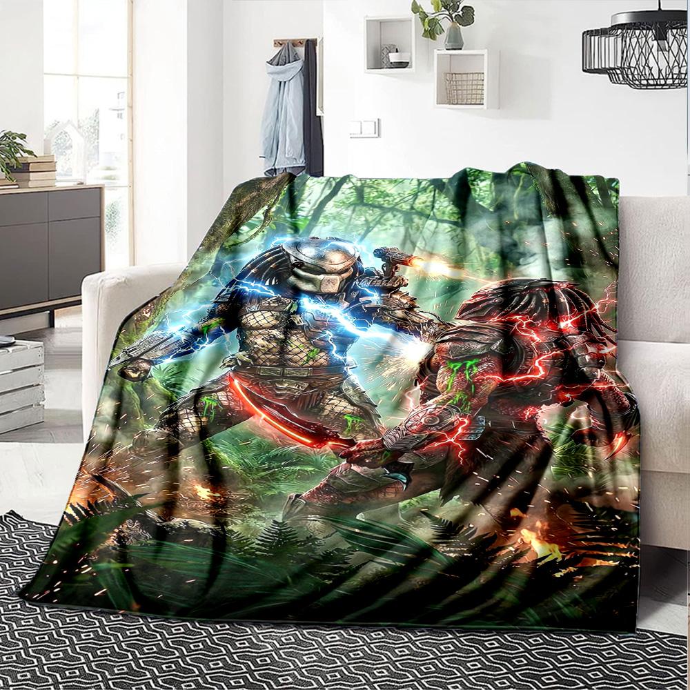 Predator Print Flannel Blanket High Quality Warm Comfortable Cover for All Seasons Perfect for Gifts Home Decor