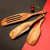 1pc/1 Set Premium Teak Wood Slotted Spurtle Spatulas Spoons Set for Nonstick Cookware Kitchen Cooking Heat Resistant Non Stick