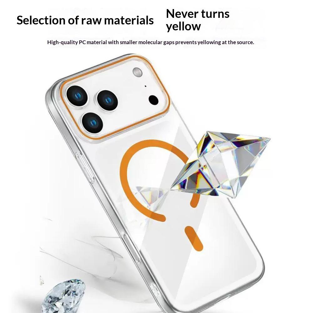 For iPhone 17 Pro Max Clear Magnetic Case Hard PC Phone Protective Back Cover Compatible with MagSafe