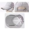 Long Wide Brim Sunscreen Baseball Cap Women's Summer Thin Quick-Drying Retractable Shade Cap