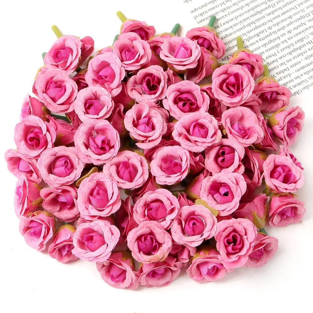 10/20/50Pcs 2cm Mini Rose Artificial Flowers Heads For Home Decor Wedding Decoration Fake Flowers DIY Wreath Scrapbook Gifts