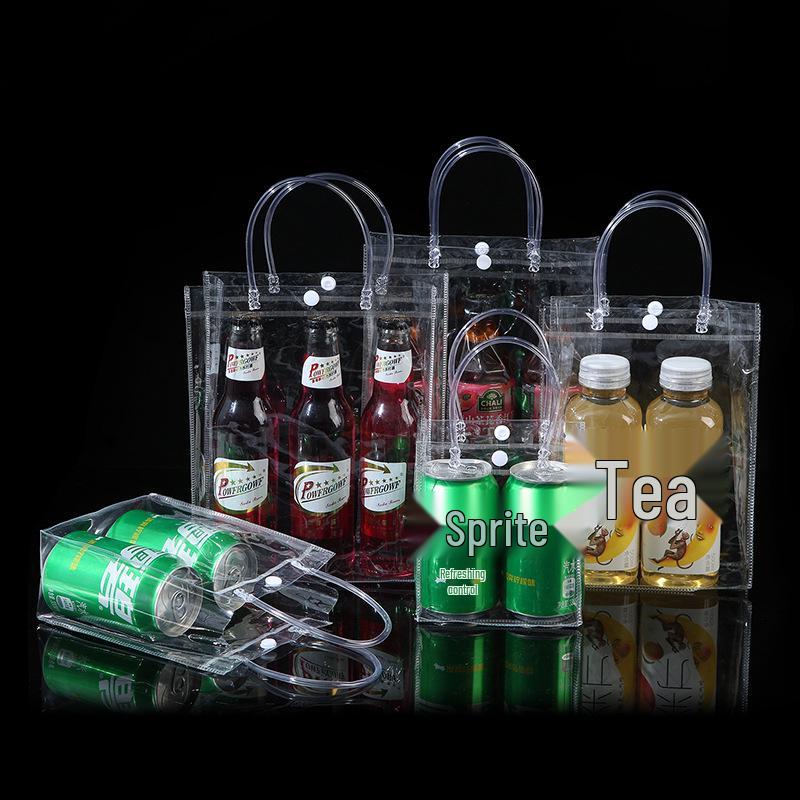 

Clear PVC Tote Gift Bag - New Transparent Souvenir Bag Vertical; Width 13*Height 15*Side 7 cm