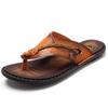 Zapatillas de Cuero Hechas a Mano de Verano 2024 Chanclas de Moda Tendencia para Hombre Sandalias Simples Cómodas Transpirables para Exterior para Hombre
