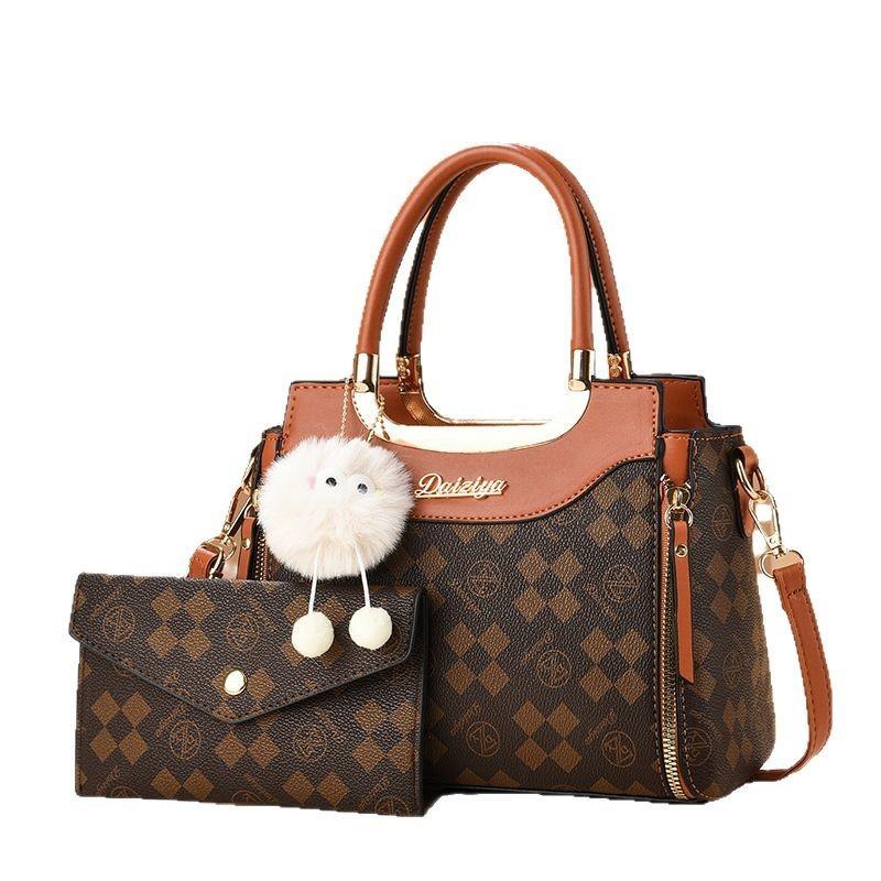 Urban Minimalist Tote Bag Pu Material With Print Contrast Color For Daily Use