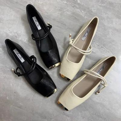 Fashion Women Flats Shoes Square Toe Elegant Loafers Shoes Woman Sandals Summer 2025 Fashion Ballet Shoes Walking Sandalias De Mujer
