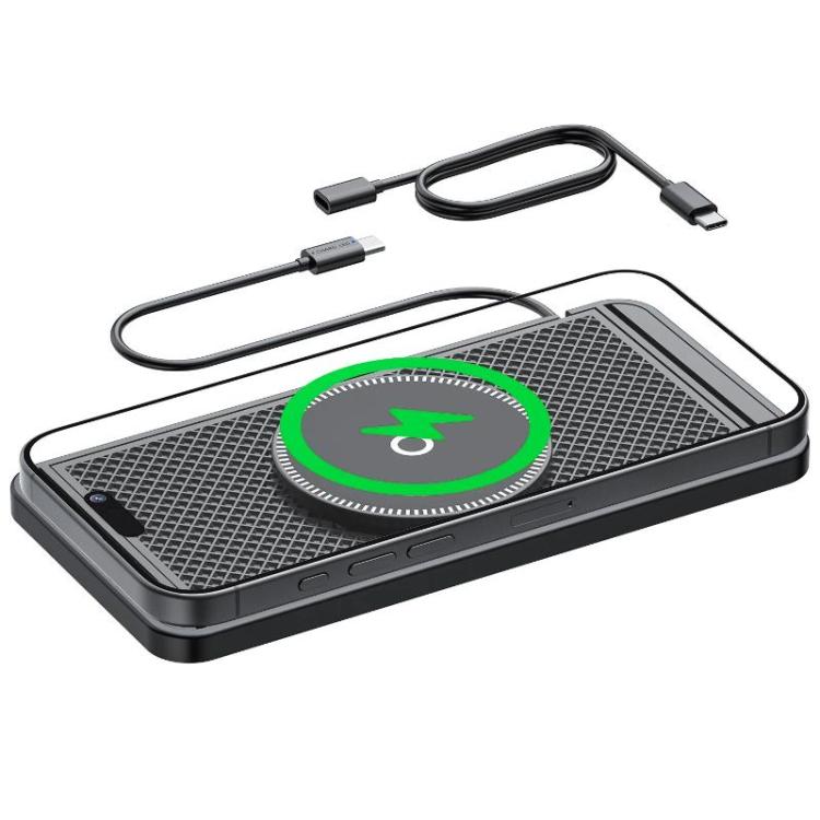 Per Apple / Huawei / Xiaomi Standard Qi Caricabatterie Wireless Magnetico per Auto Tappetino Antiscivolo con Luce Indicatrice