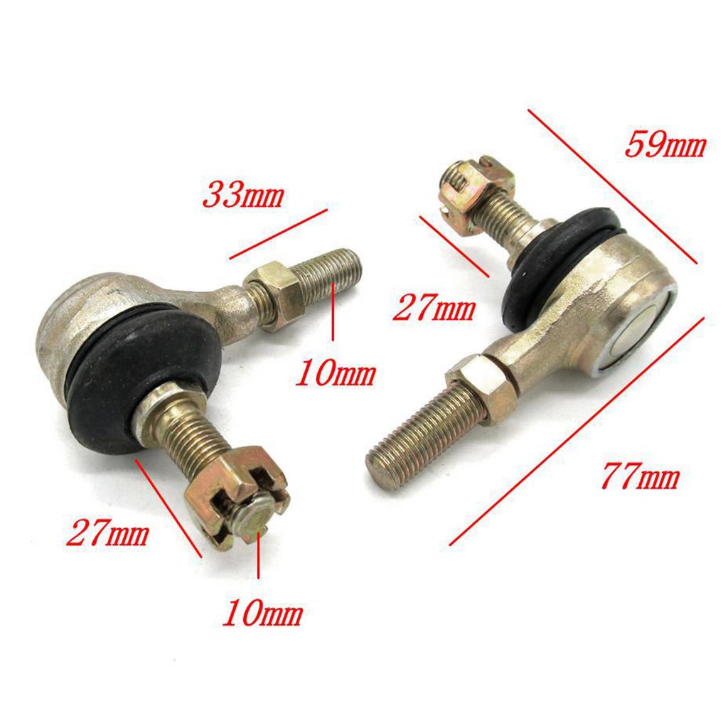 M10 Tie Rod End for ATV 10mm Top & Side Thread Left and Right Hand Tie Rod Ball Joint Compatible with Raptor 700 YFM700R