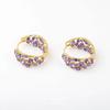 2024 Trendy Purple Rhinestone Hoop Earrings - Elegant, Versatile, and Exquisitely Designed