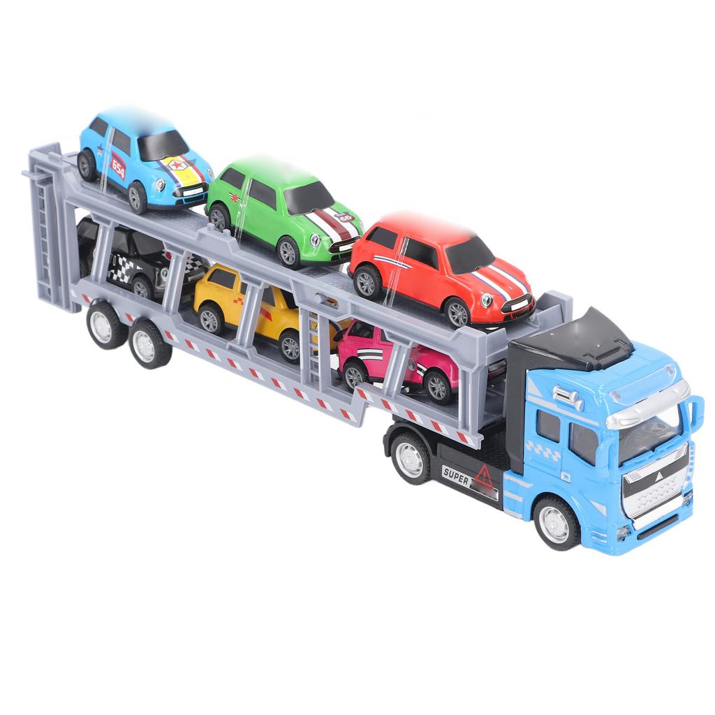 Transport Car Carrier Truck Toy with 6 Small Car for Kids Pull Back Detachable Interactive Toy Carrier Truck